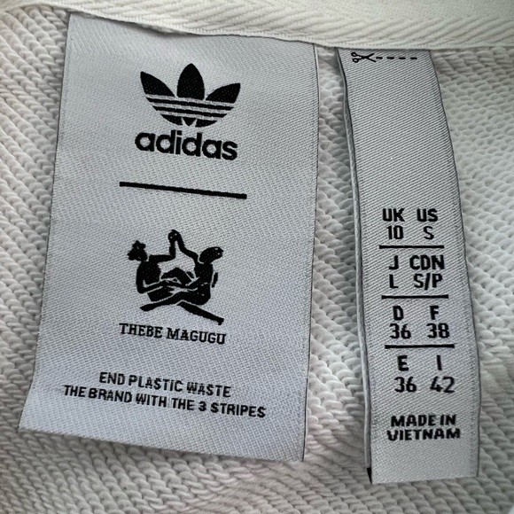 Adidas white/red Crop Hoodie - Bird of Paradise - Picture 4 of 4